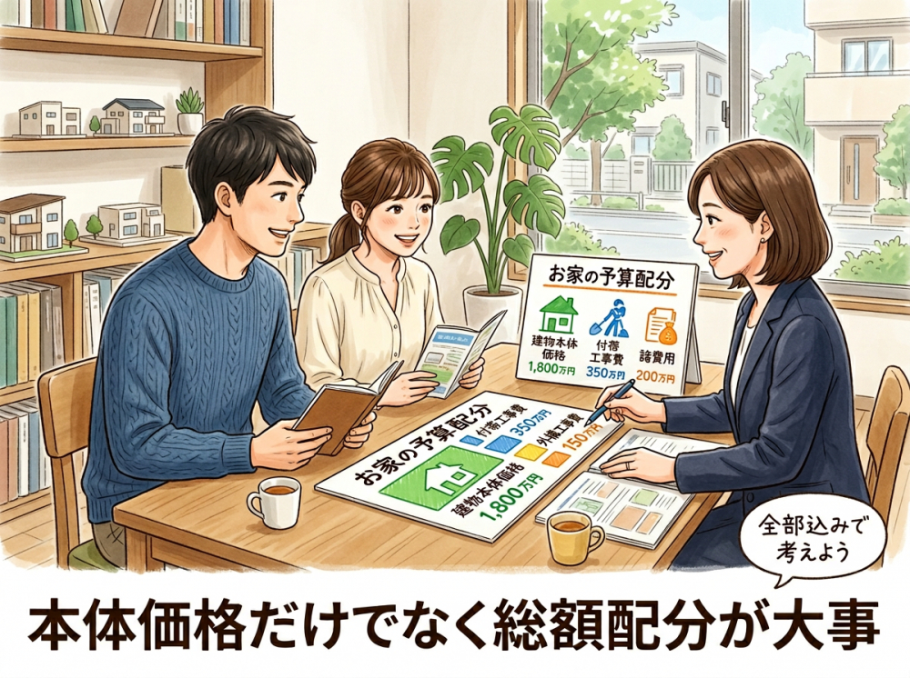 建築費の総額を整理するイメージ