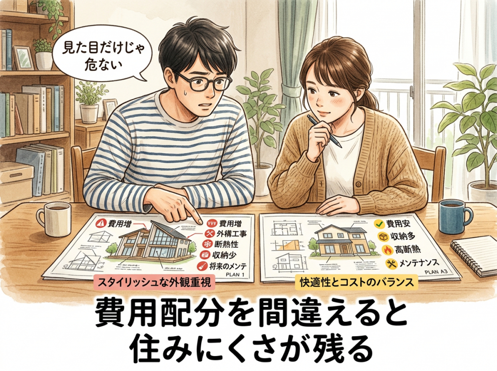 建築費の配分で失敗しないためのイメージ