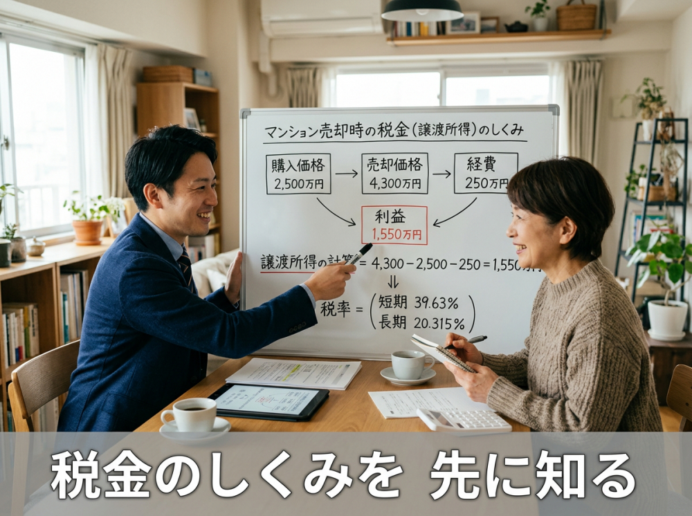 マンション売却の税制優遇を全体で理解するイメージ