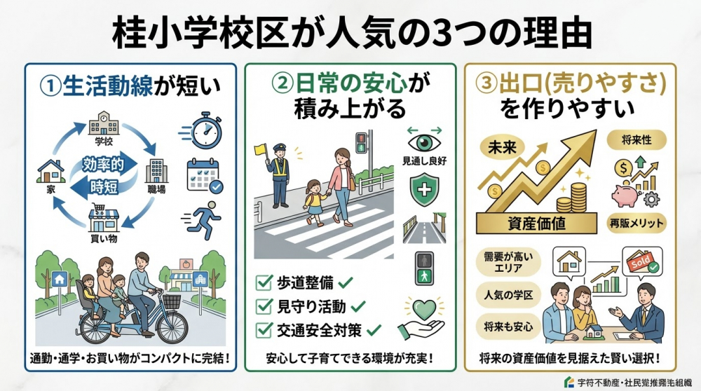 桂小学校区が人気の理由（図解イメージ）