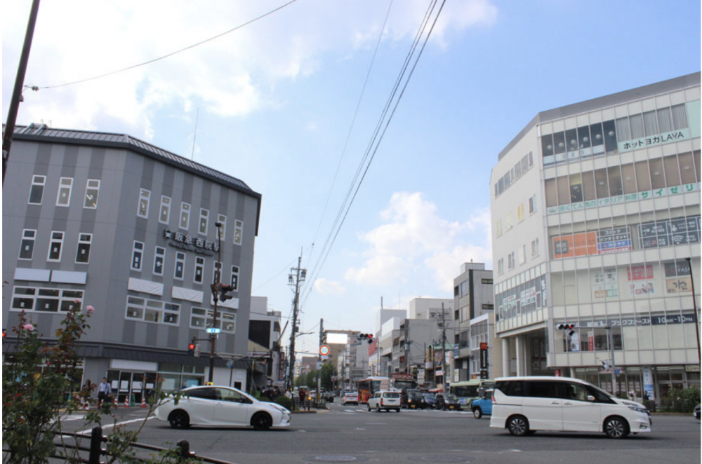 京都西院の街並み