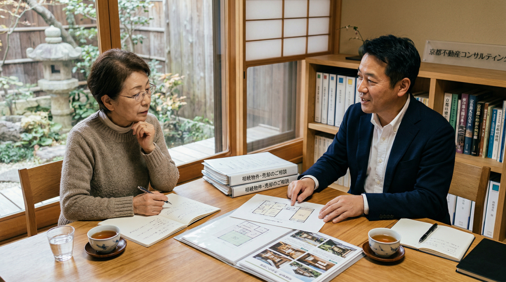 相続した不動産の売却相談をイメージする画像