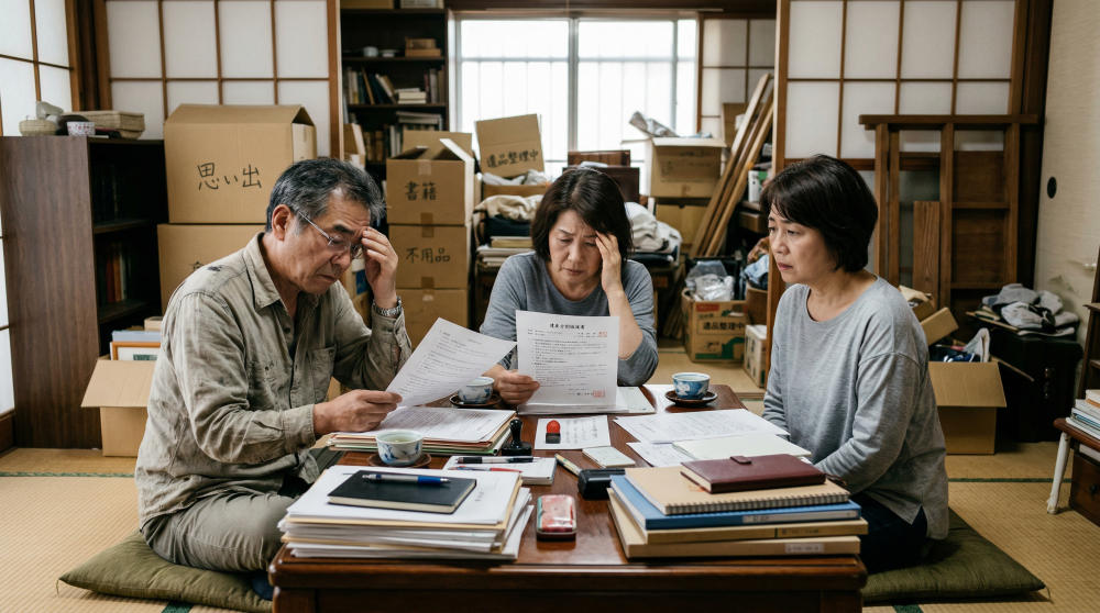 相続した家の売却が長引く失敗事例をイメージする画像