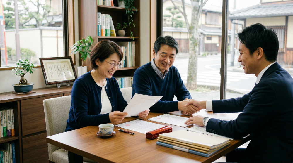 相続した不動産をスムーズに売却できた成功事例をイメージする画像