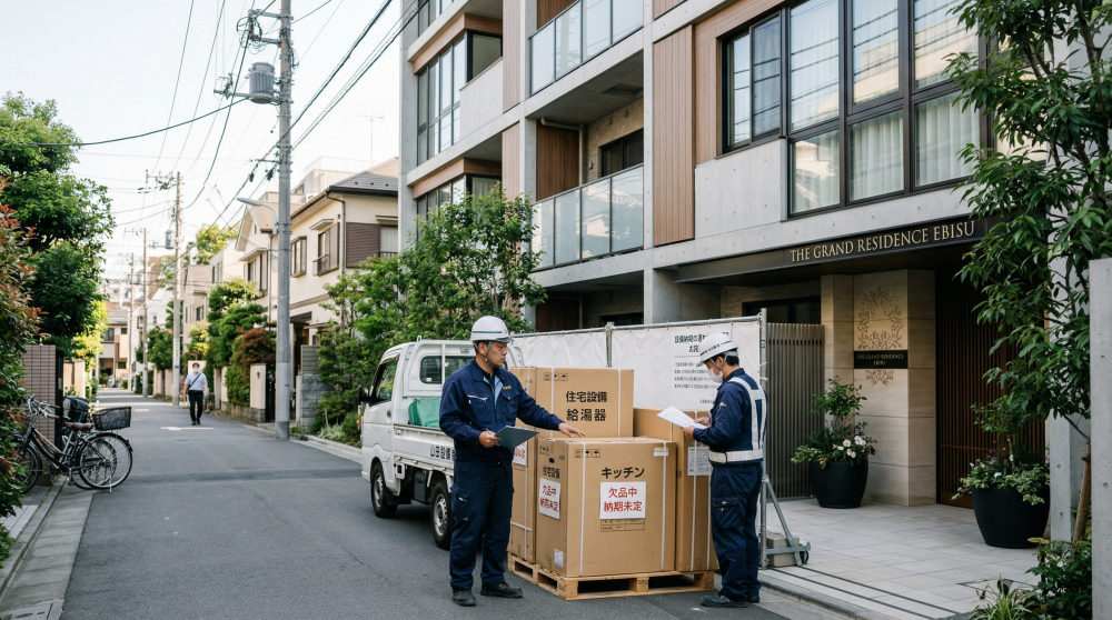 住宅設備の供給不安と不動産市場への影響をイメージする画像