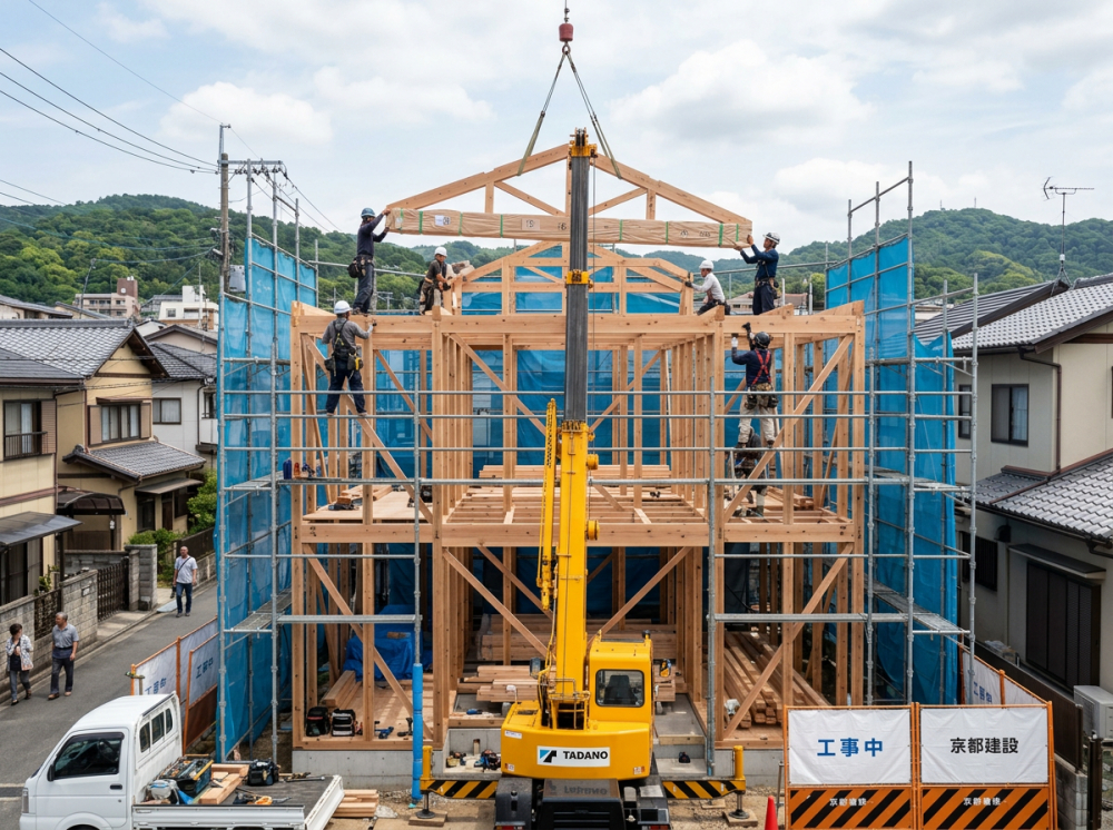 新築戸建ての上棟・棟上げのイメージ