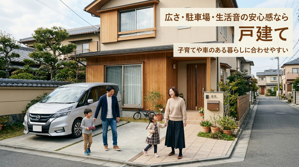 京都で戸建て暮らしをする家族のイメージ
