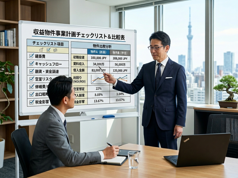 建築費高騰時代の収益不動産事業計画チェック一覧のイメージ