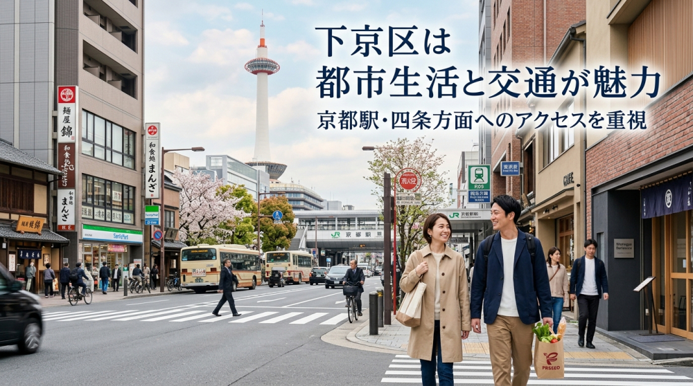 下京区で京都駅や四条烏丸周辺の暮らしを考えるイメージ