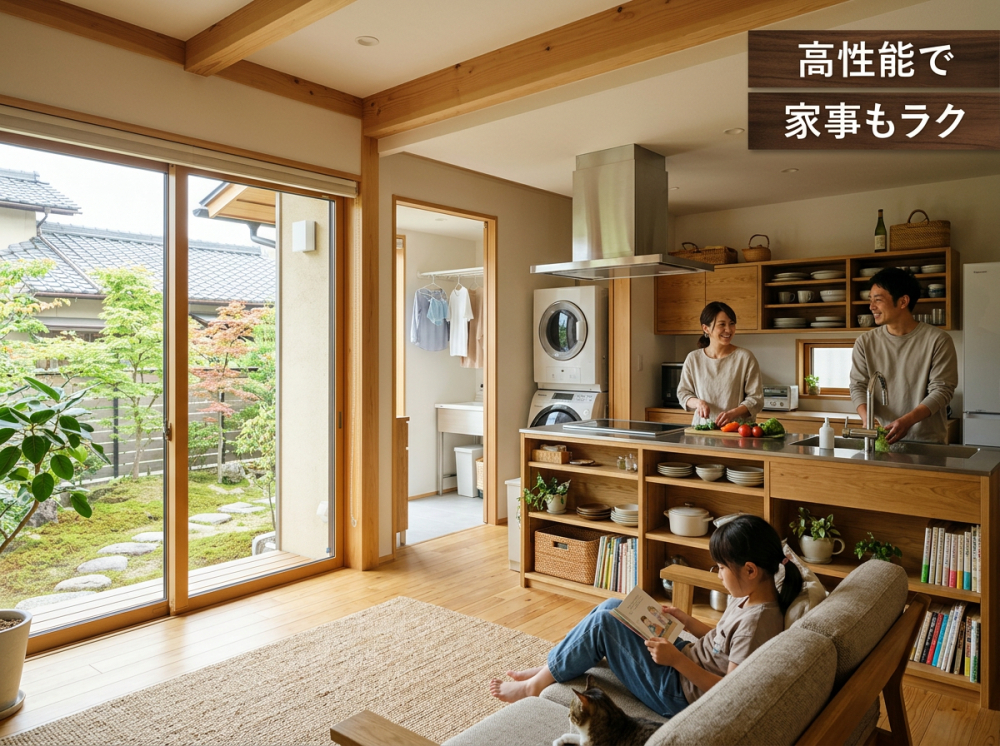 高性能で家事ラクな新築戸建てのイメージ