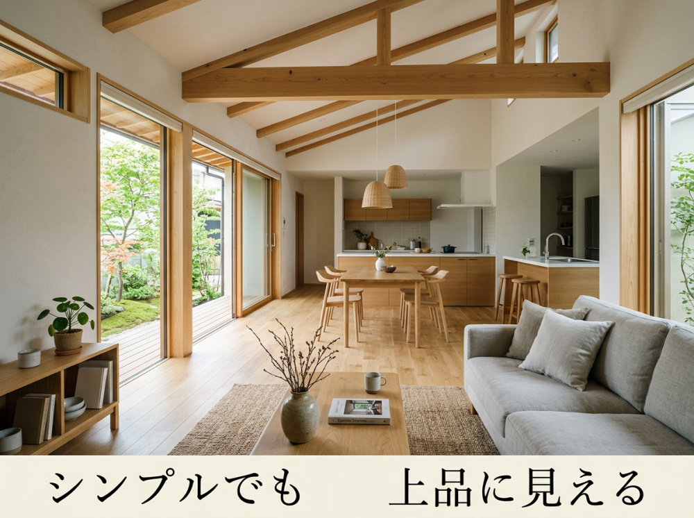 シンプルナチュラルで整った新築戸建て内装イメージ