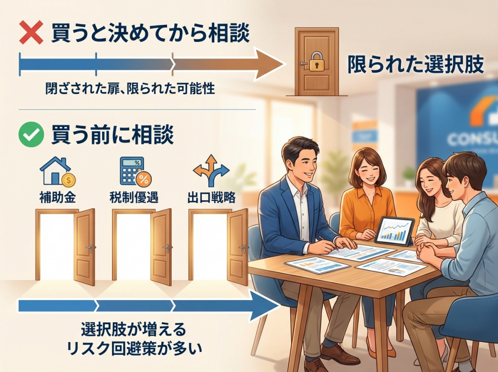 買う前に相談する価値の比較イメージ