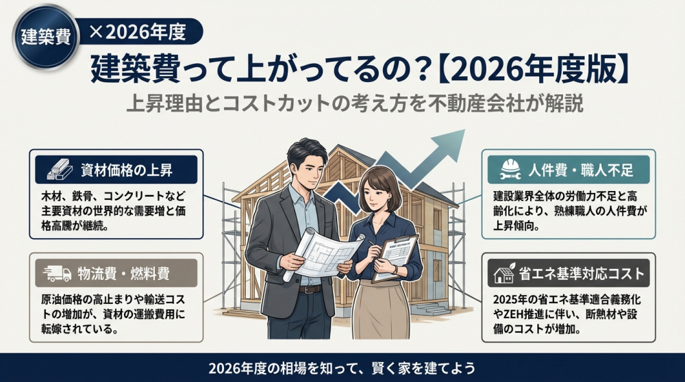 2026年度の建築費上昇をイメージした住宅建築の画像