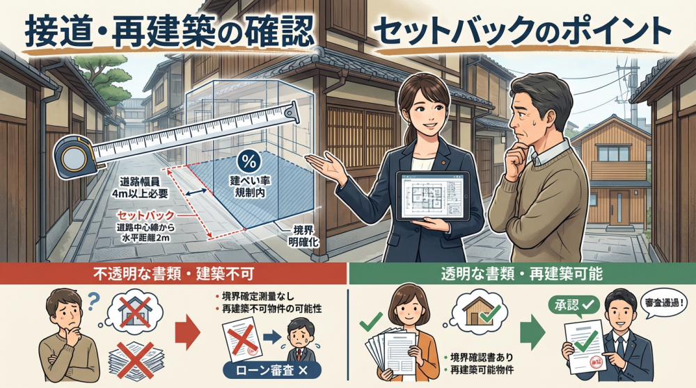 京都で査定に影響する接道・再建築・セットバックのポイント