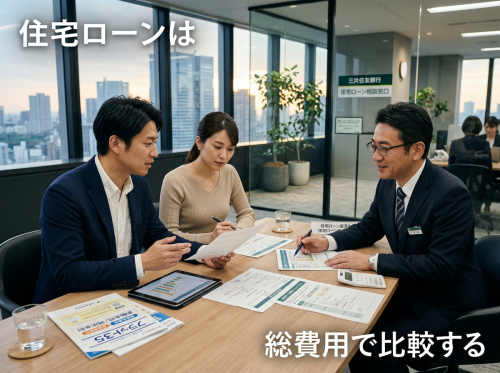 住宅ローンの手数料や借入計画を考えるイメージ