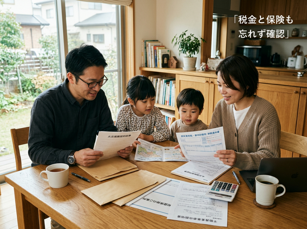 固定資産税や火災保険を考える住宅購入のイメージ