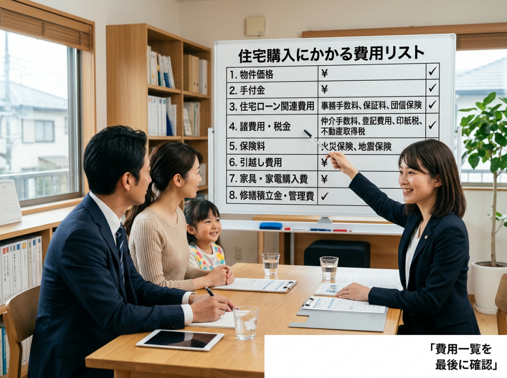 住宅購入にかかる費用一覧を整理するイメージ