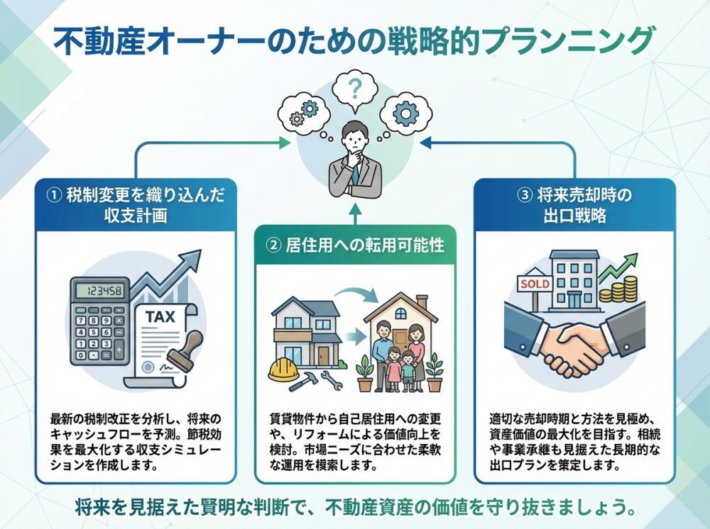 オーナー戦略の3つの視点インフォグラフィック