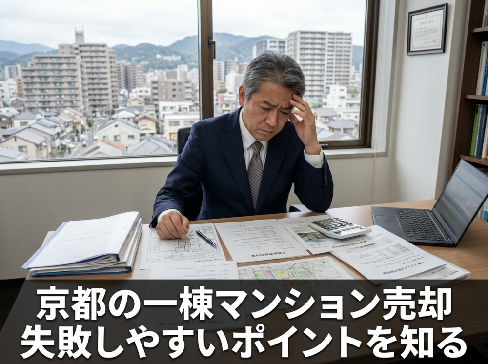 京都の一棟マンション売却で失敗を避けたいオーナーのイメージ
