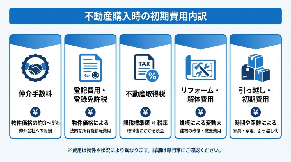 取得フェーズの費用一覧