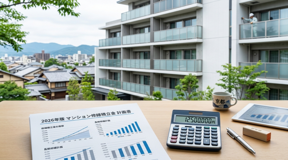 マンションと修繕積立金をイメージする画像
