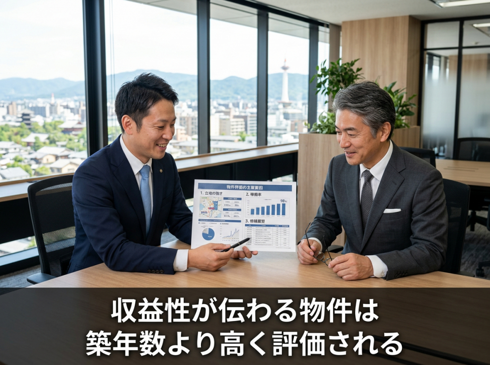 京都の収益物件売却で高値成約につながる要素を考えるイメージ