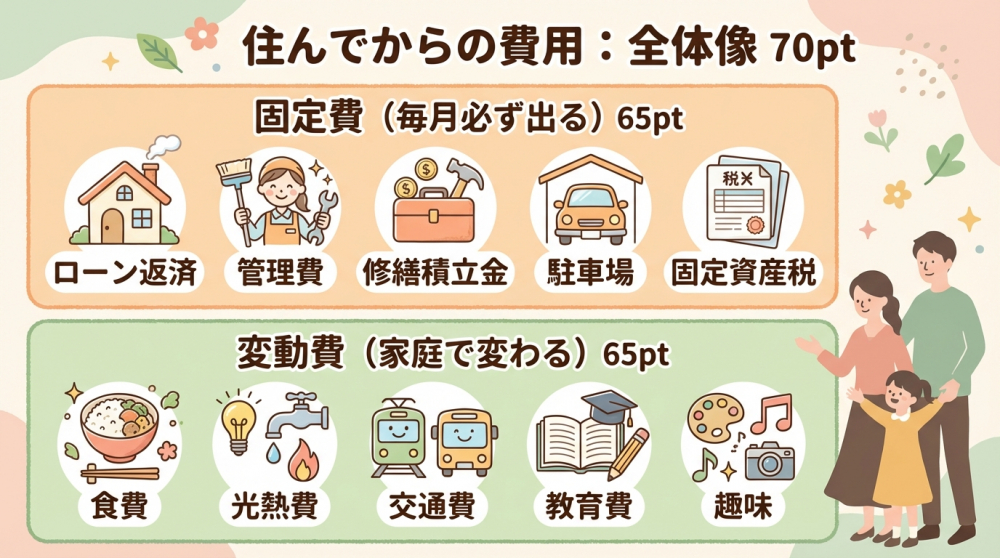住んでからの費用項目の全体像（固定費・変動費）
