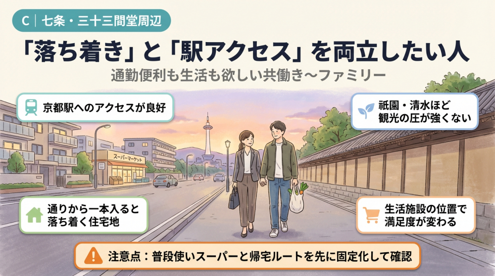 七条・三十三間堂周辺の町並みイメージ