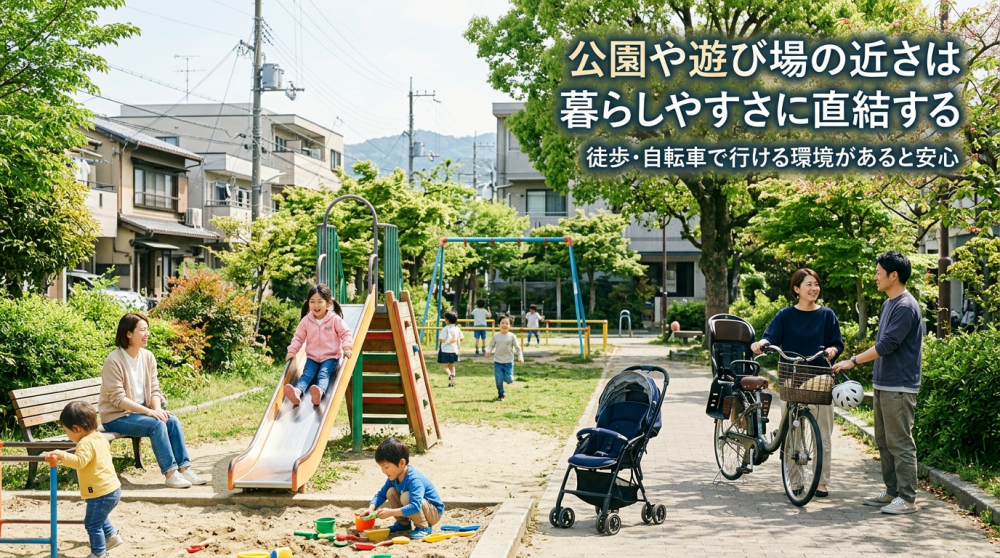 京都市内の公園で子どもが遊ぶイメージ