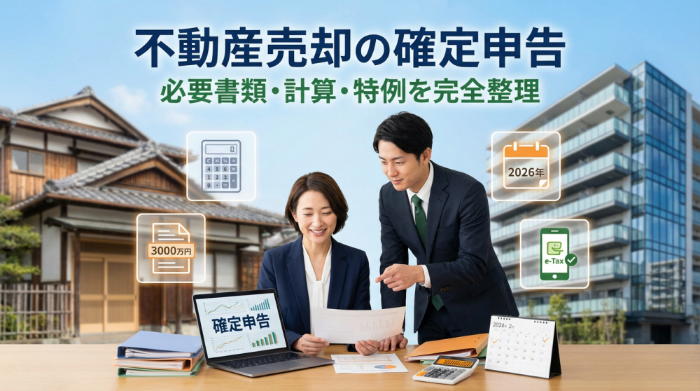 不動産売却と確定申告のイメージ