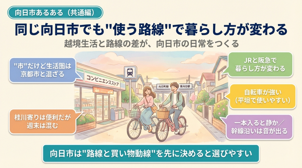 向日市あるある（越境生活と路線の差）