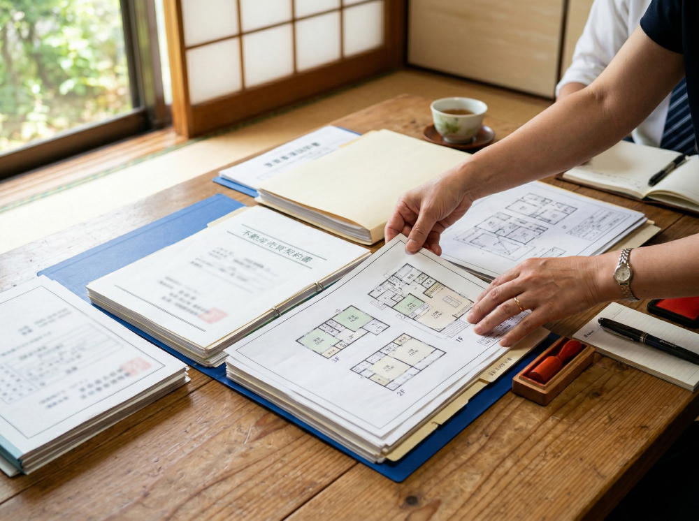 不動産売却の書類を準備するイメージ