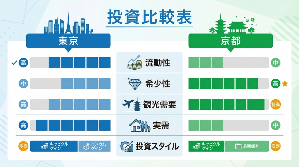 投資比較表のイメージ