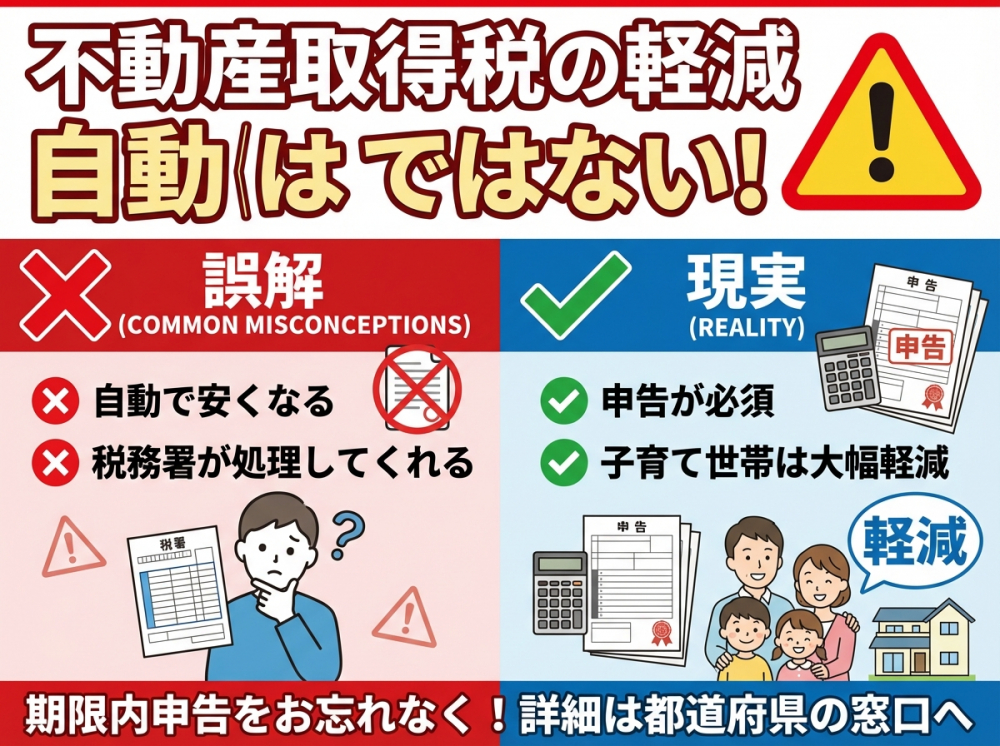 不動産取得税軽減の申告の重要性