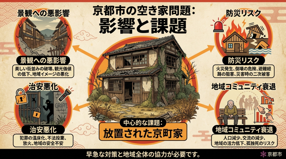 京都市の空き家問題インフォグラフィック