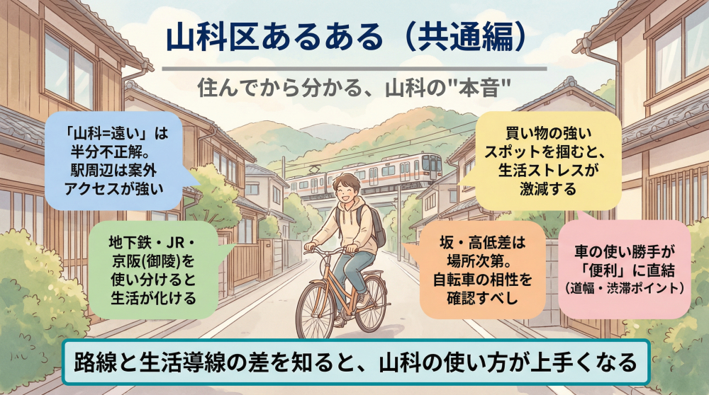 山科あるある（路線と生活導線の差）