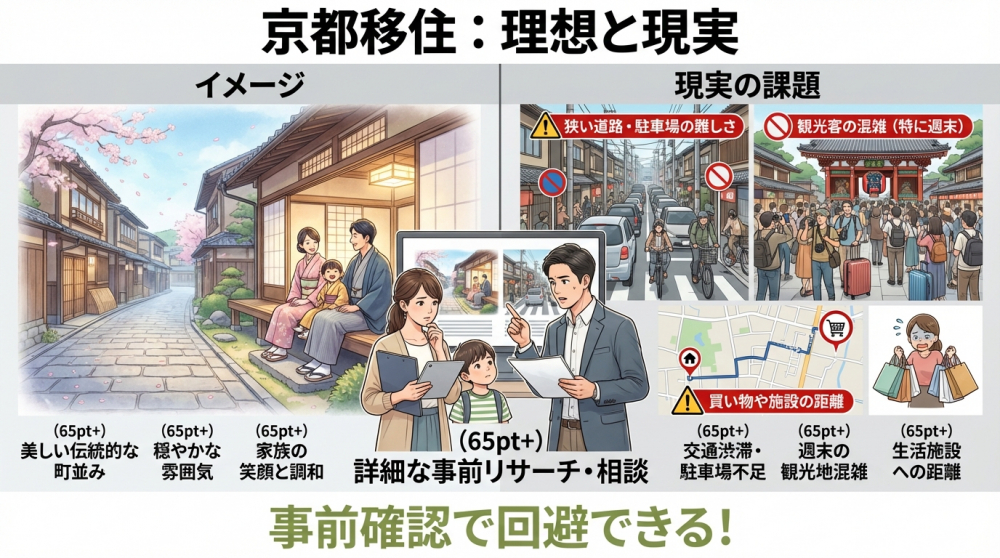京都移住のイメージ（街並み・暮らし）
