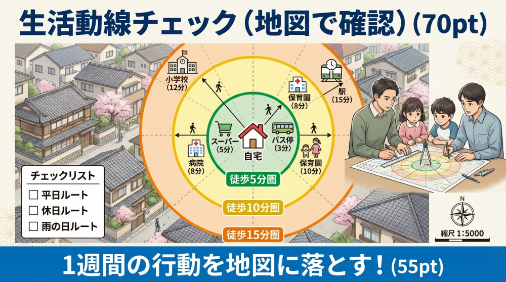 東京と京都の生活動線の違い（イメージ）