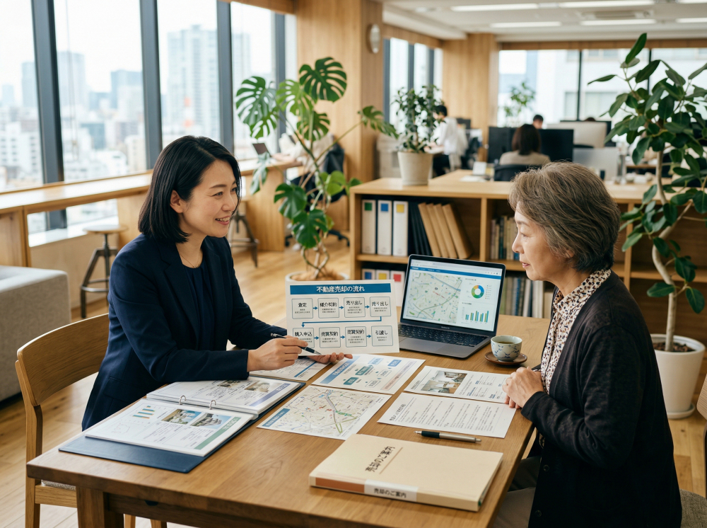 不動産売却の流れを説明するイメージ