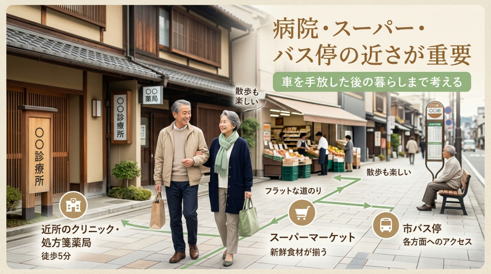 日当たりと方角を確認しながら京都の家を選ぶイメージ