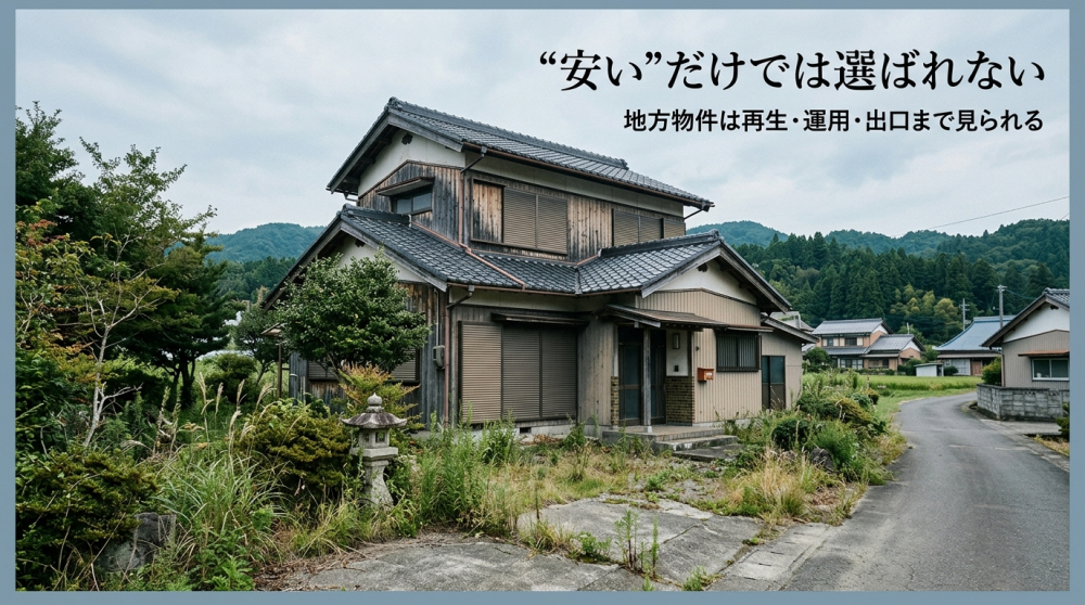 地方の空き家や郊外物件をイメージする画像
