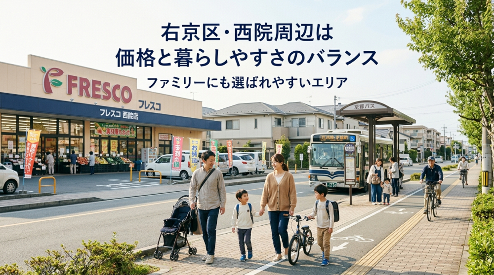 右京区西院周辺で暮らしやすい街を探すイメージ