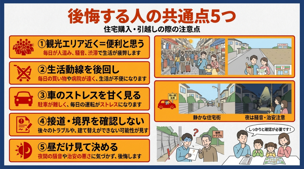 後悔の共通点5つ（イメージ）