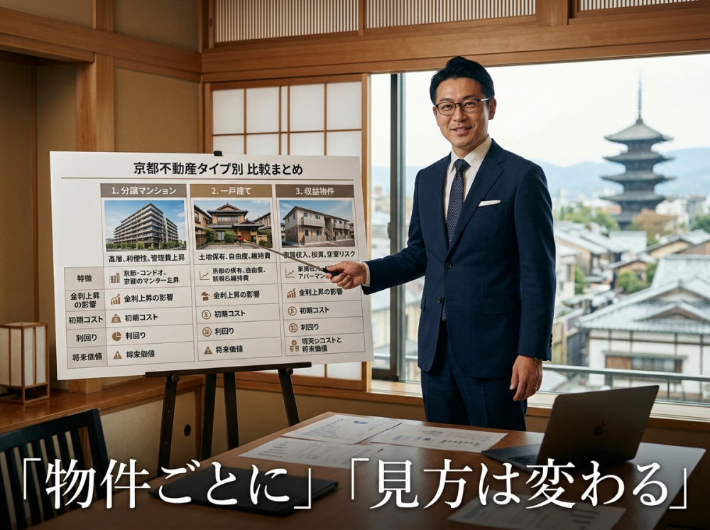 金利上昇局面での物件別比較をイメージする画像