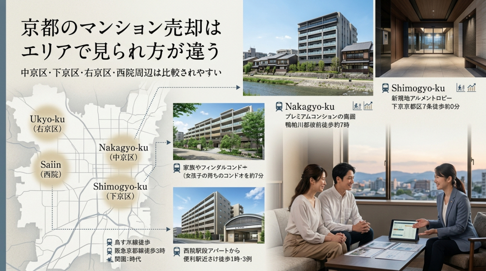 京都市中京区下京区右京区のマンション売却相談イメージ