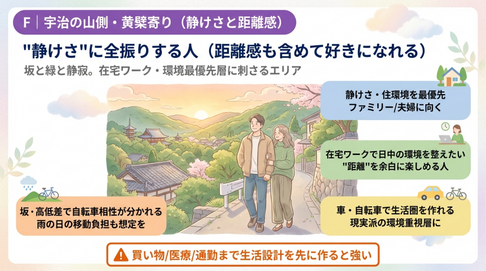 宇治の山側・黄檗寄りの町並みイメージ