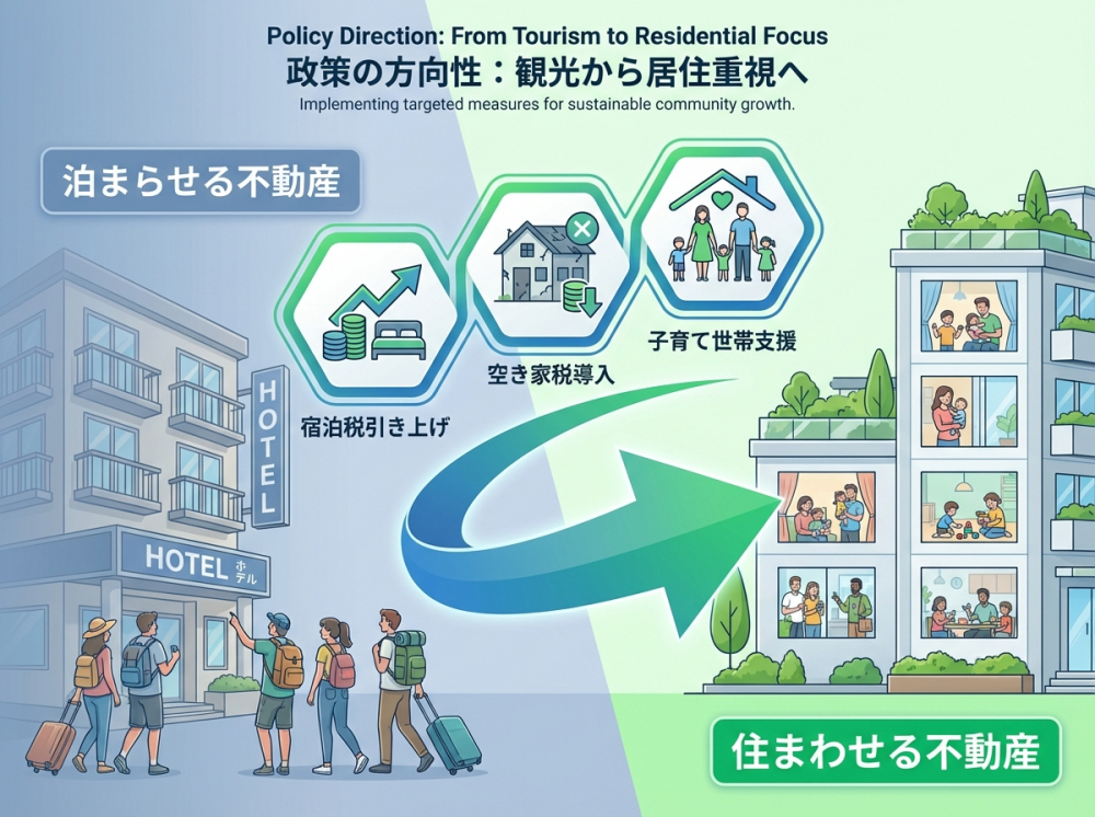 政策転換の方向性インフォグラフィック