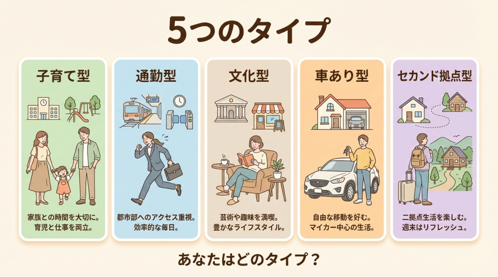 タイプ別に暮らしが分かれる京都のイメージ