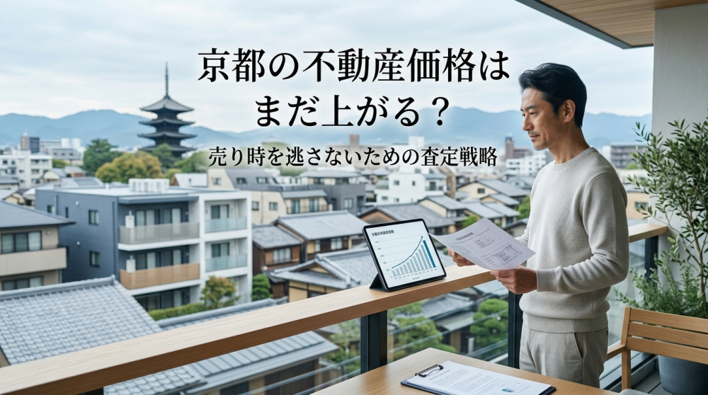京都の不動産価格上昇と売却タイミングを考えるイメージ