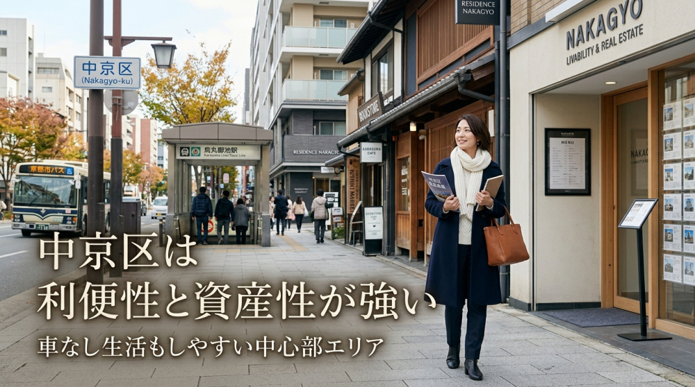中京区で暮らしやすい街を探すイメージ